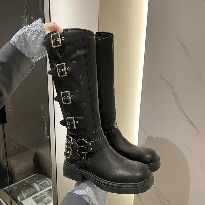 Kyline - Elegante kniehohe Plateaustiefel