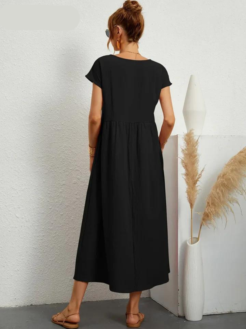 Ruby - Elegantes Kleid aus Baumwolle und Leinen