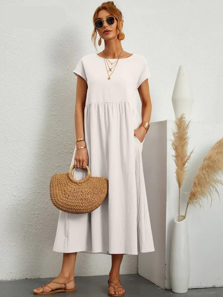 Ruby - Elegantes Kleid aus Baumwolle und Leinen