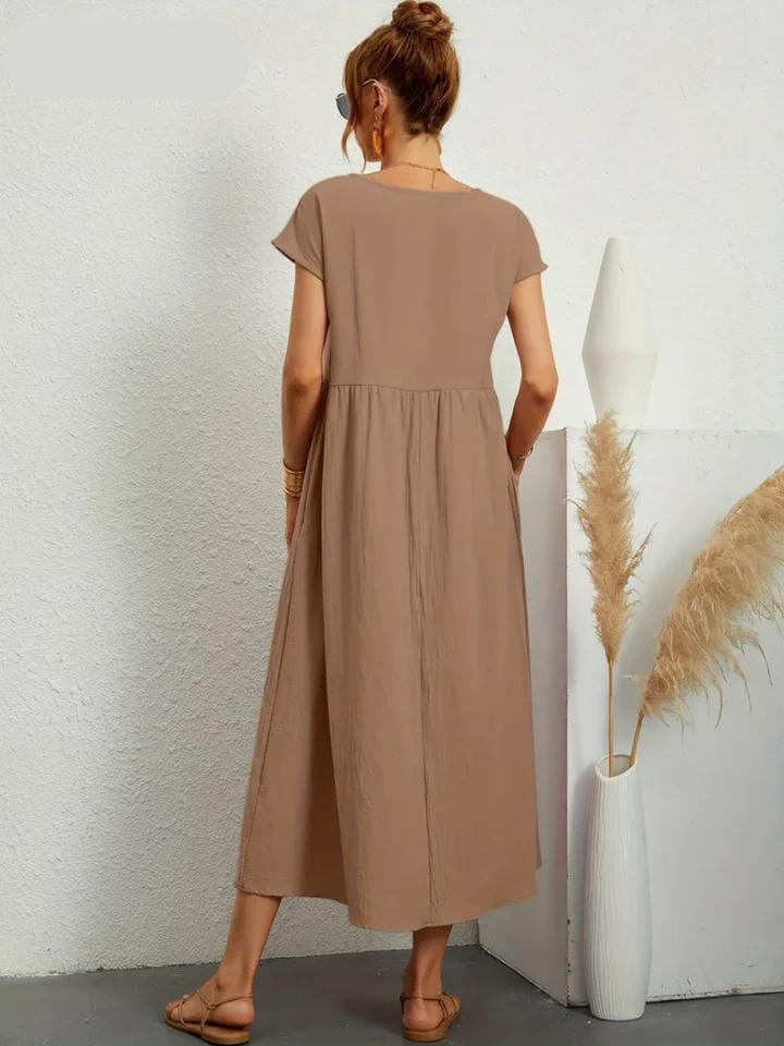 Ruby - Elegantes Kleid aus Baumwolle und Leinen