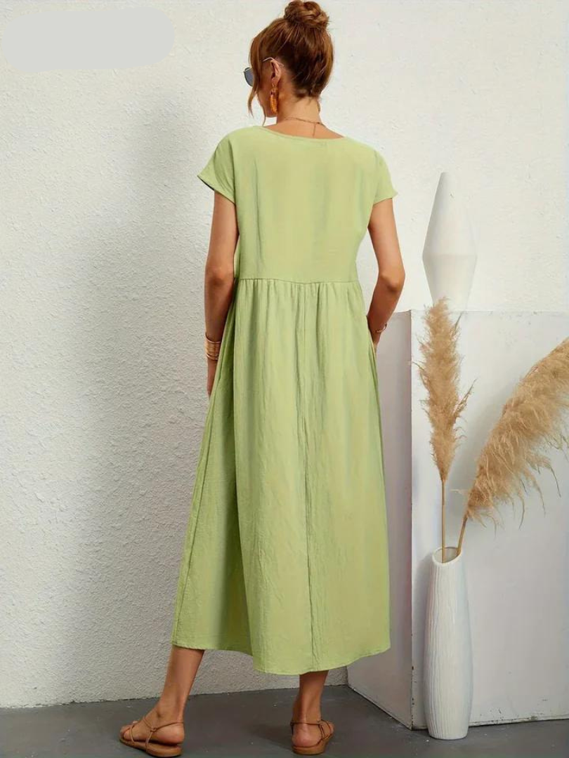 Ruby - Elegantes Kleid aus Baumwolle und Leinen