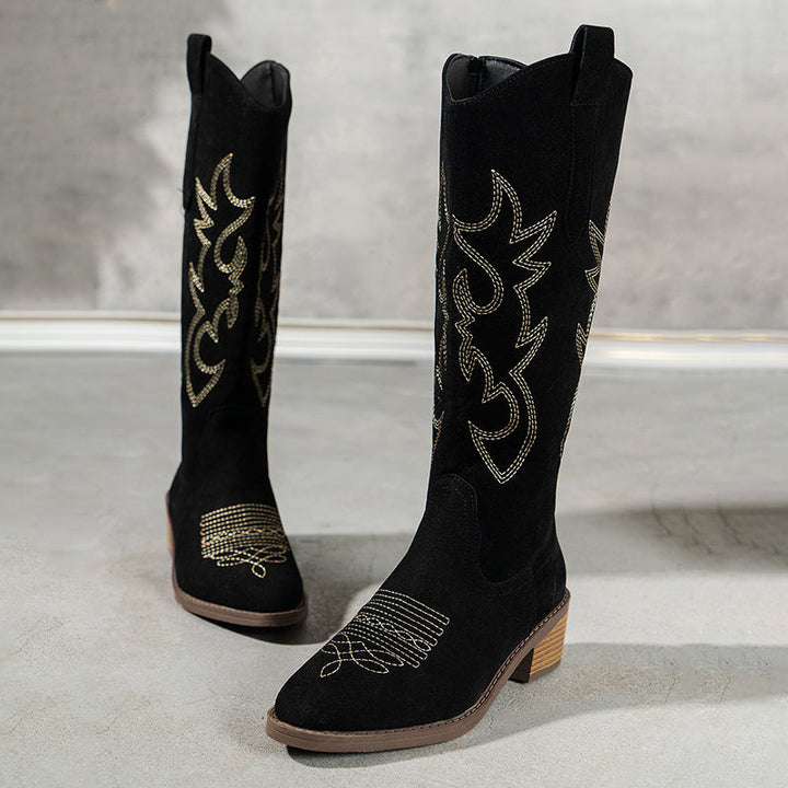 Claire - Retro Bestickte Westernstiefel