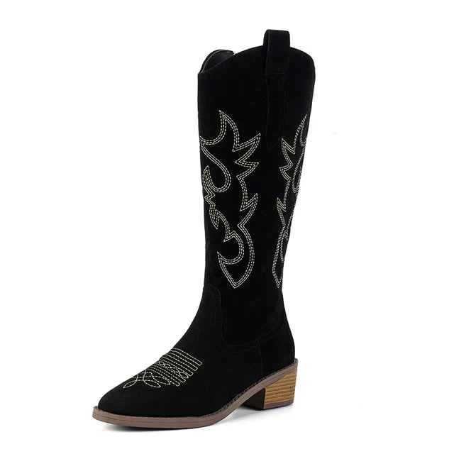 Claire - Retro Bestickte Westernstiefel