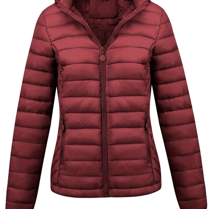 Damen Daunenjacke Leichte Gesteppte Kapuzenjacke mit Fleecefutter