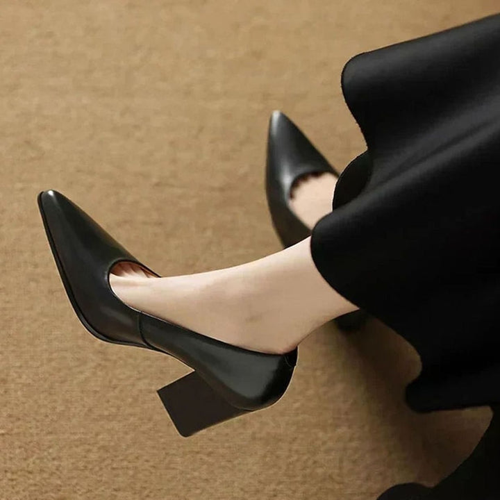 Damen Spitze Pumps High Heel mit stabilem Blockabsatz