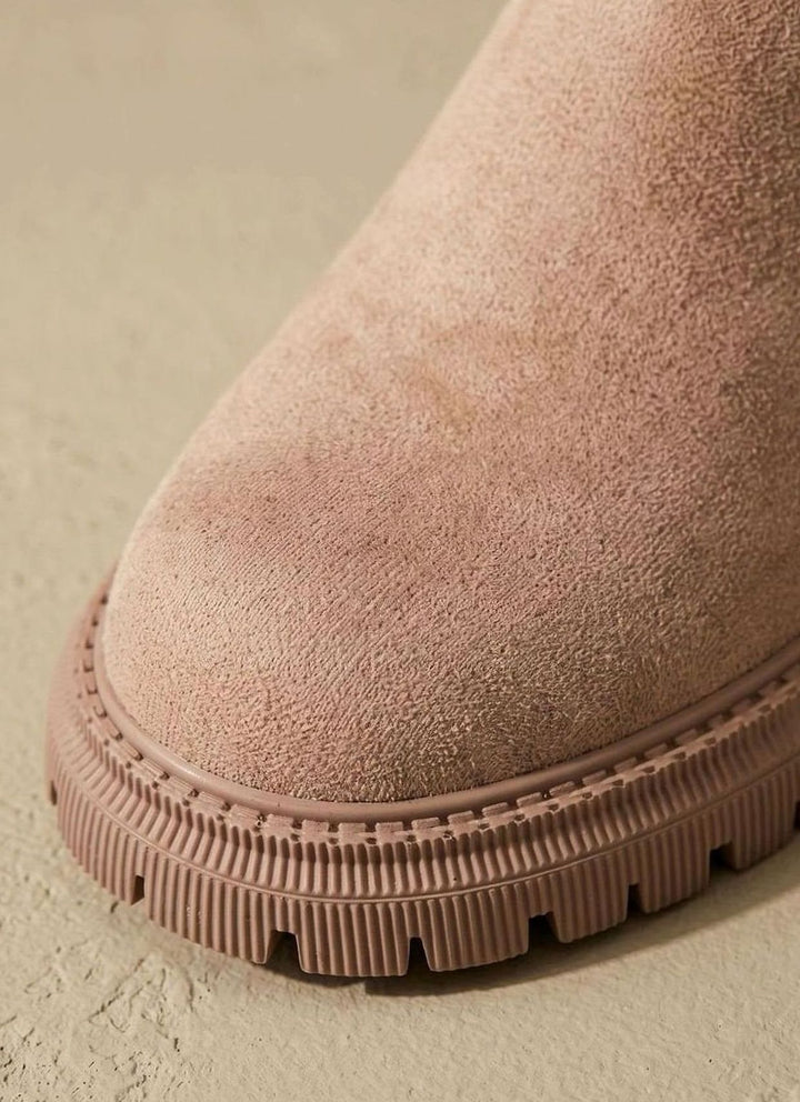 Damen Wildleder Pelzgefütterte Winterstiefel Reißverschluss Stiefeletten