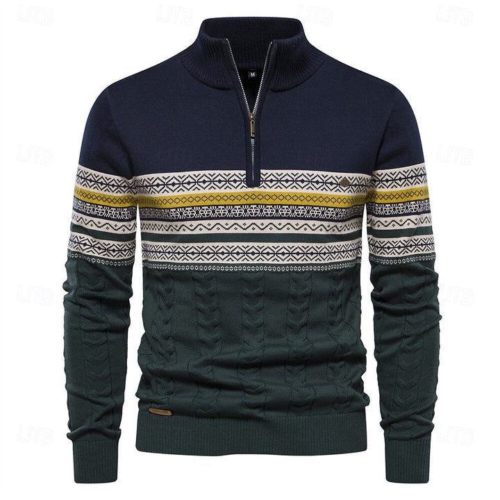 Carlo | Strickpullover mit halbem Reißverschluss