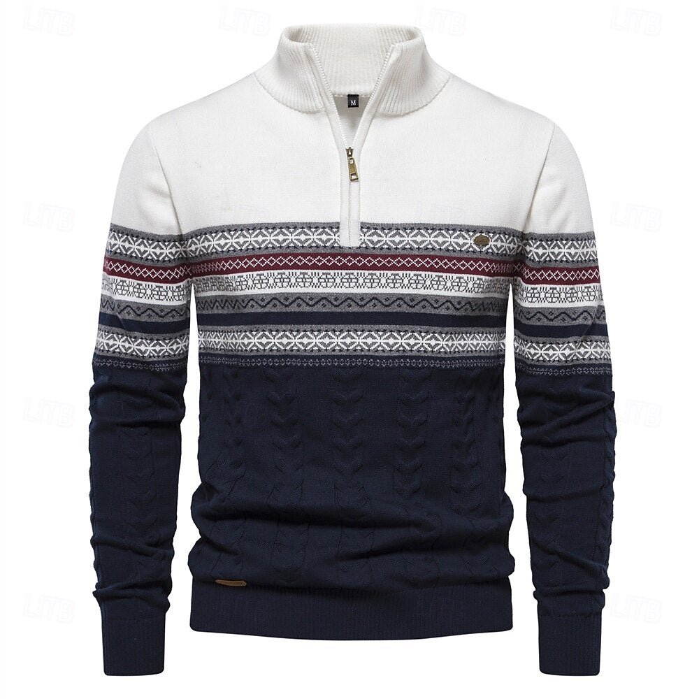 Carlo | Strickpullover mit halbem Reißverschluss