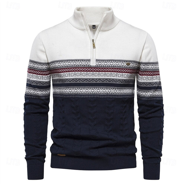 Carlo | Strickpullover mit halbem Reißverschluss