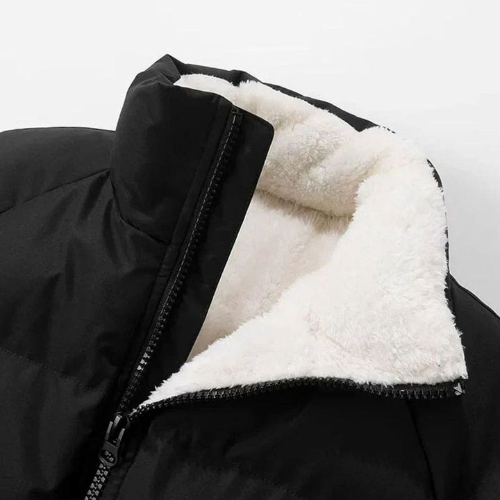 Herren Gesteppte Puffer Jacket mit Fleece-Innenfutter und Stehkragen