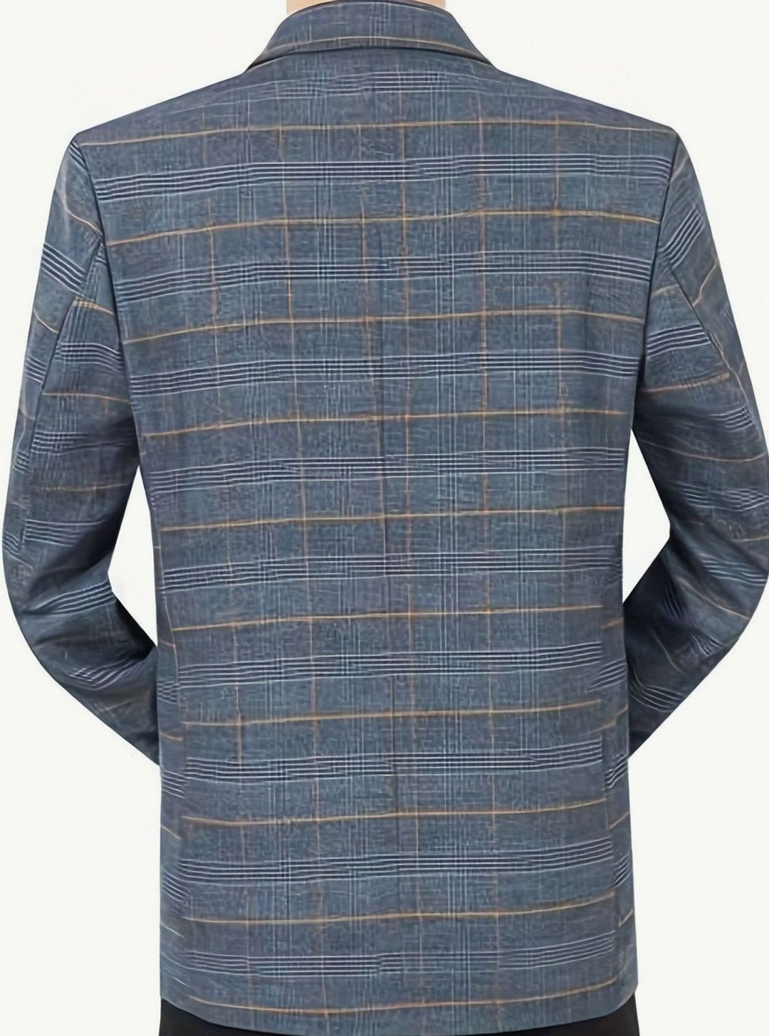 Herren Karierter Slim-Fit Einreihiger Sakko mit Revers