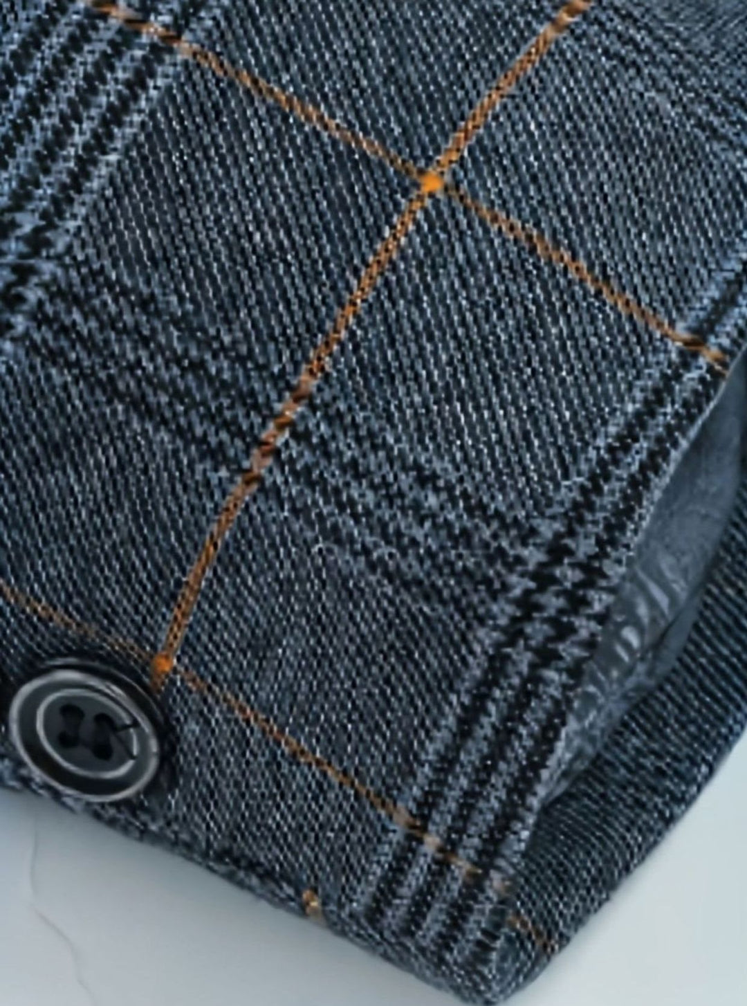 Herren Karierter Slim-Fit Einreihiger Sakko mit Revers