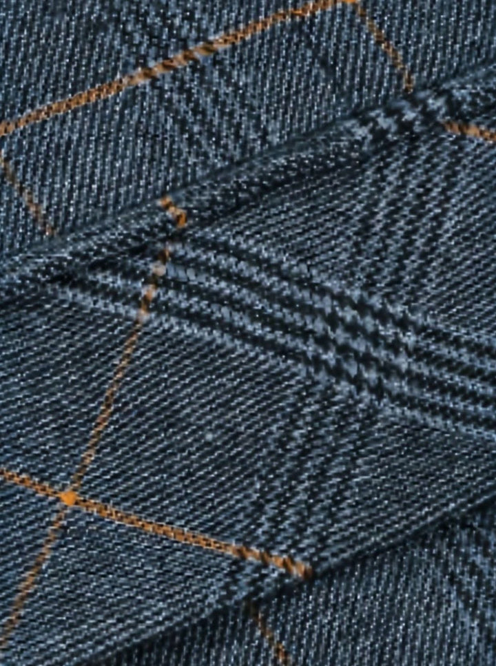 Herren Karierter Slim-Fit Einreihiger Sakko mit Revers