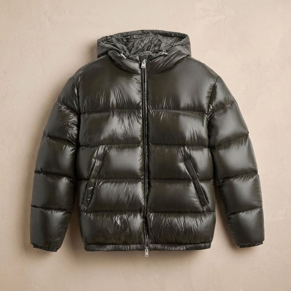 Herren Oversized Kapuzen-Pufferjacke Wasserabweisend Winddicht