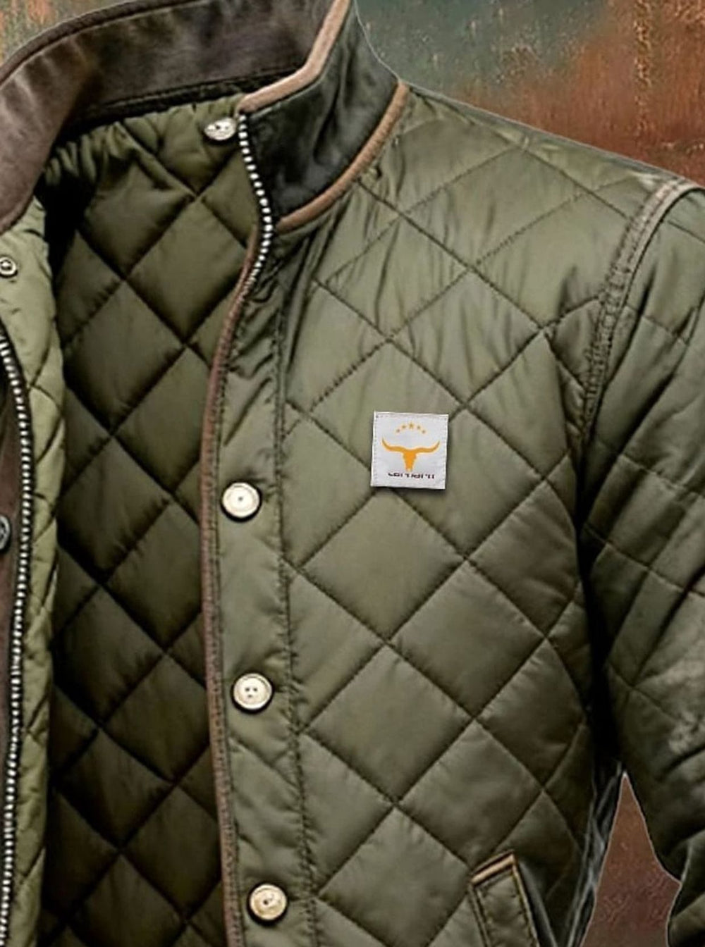 Herren Wattierte Stehkragen Knitterfreie Winterjacke Gesteppte Bomberjacke