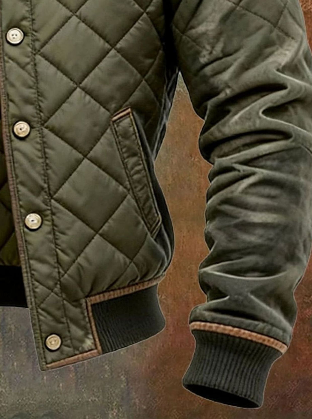 Herren Wattierte Stehkragen Knitterfreie Winterjacke Gesteppte Bomberjacke