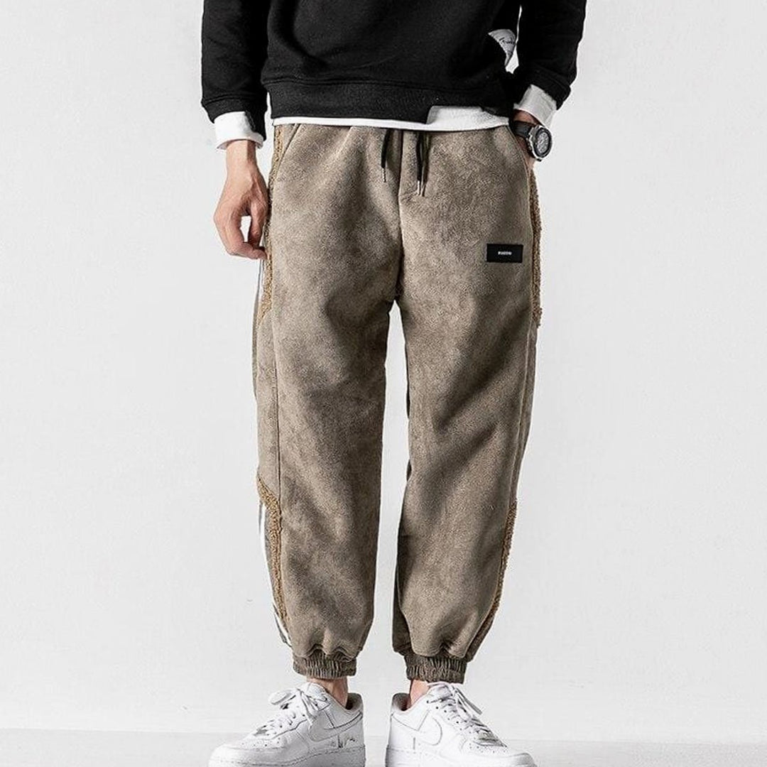 Herren Winter Joggerhose Mit Panel-Details Gestreiften Einsätzen
