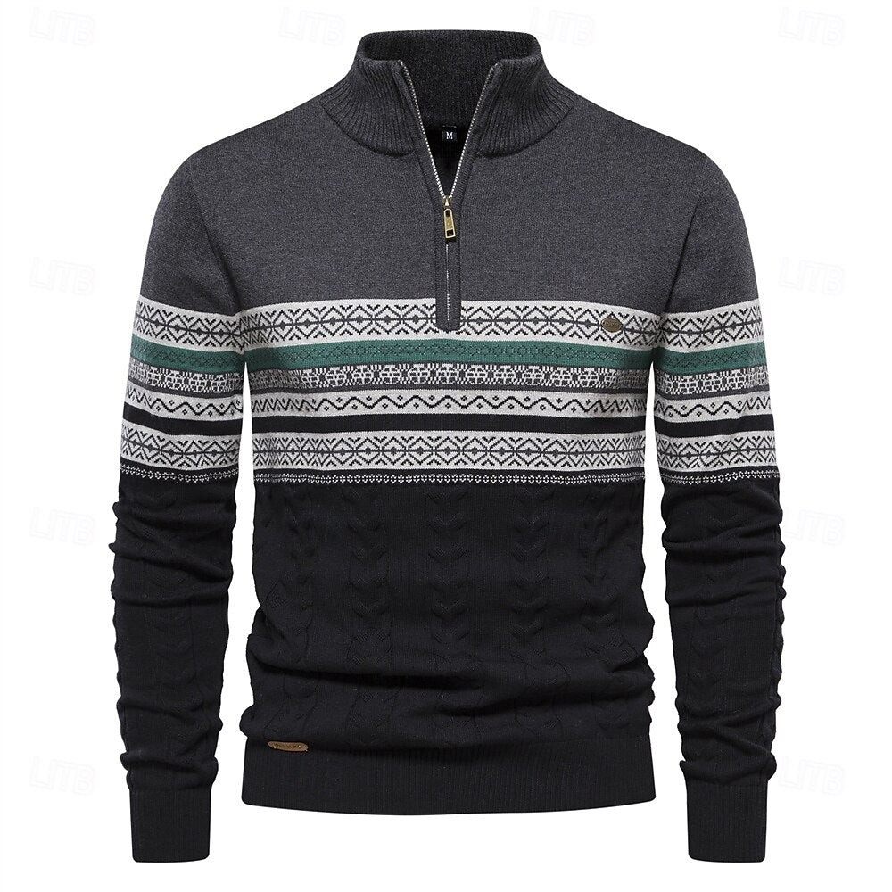 Carlo | Strickpullover mit halbem Reißverschluss