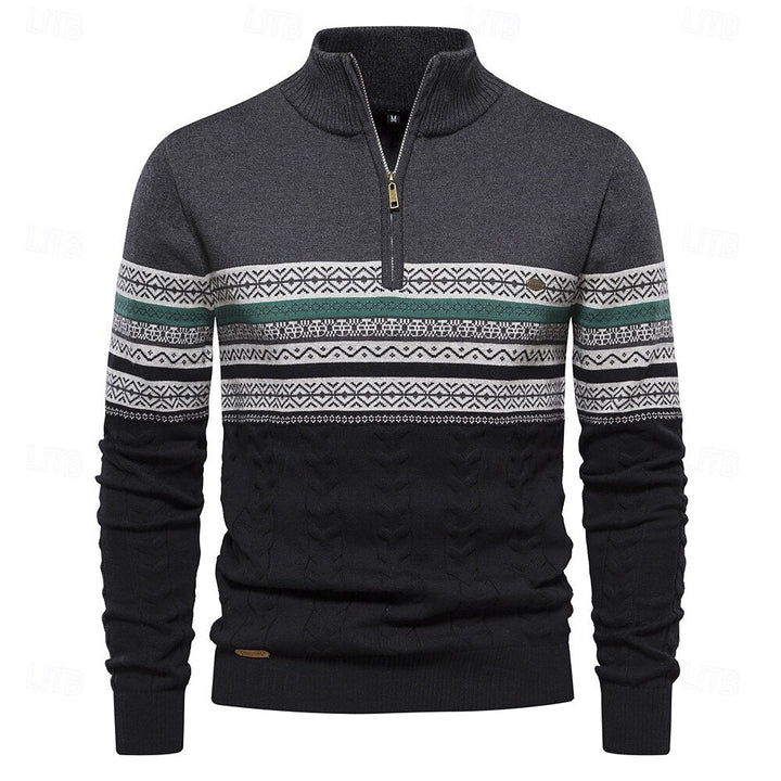 Carlo | Strickpullover mit halbem Reißverschluss