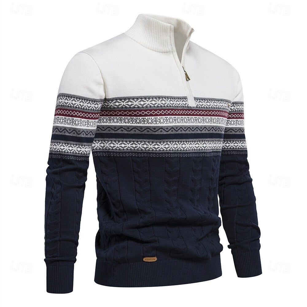 Carlo | Strickpullover mit halbem Reißverschluss