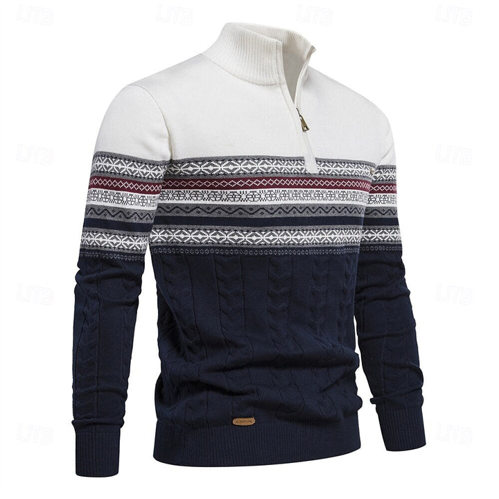 Carlo | Strickpullover mit halbem Reißverschluss