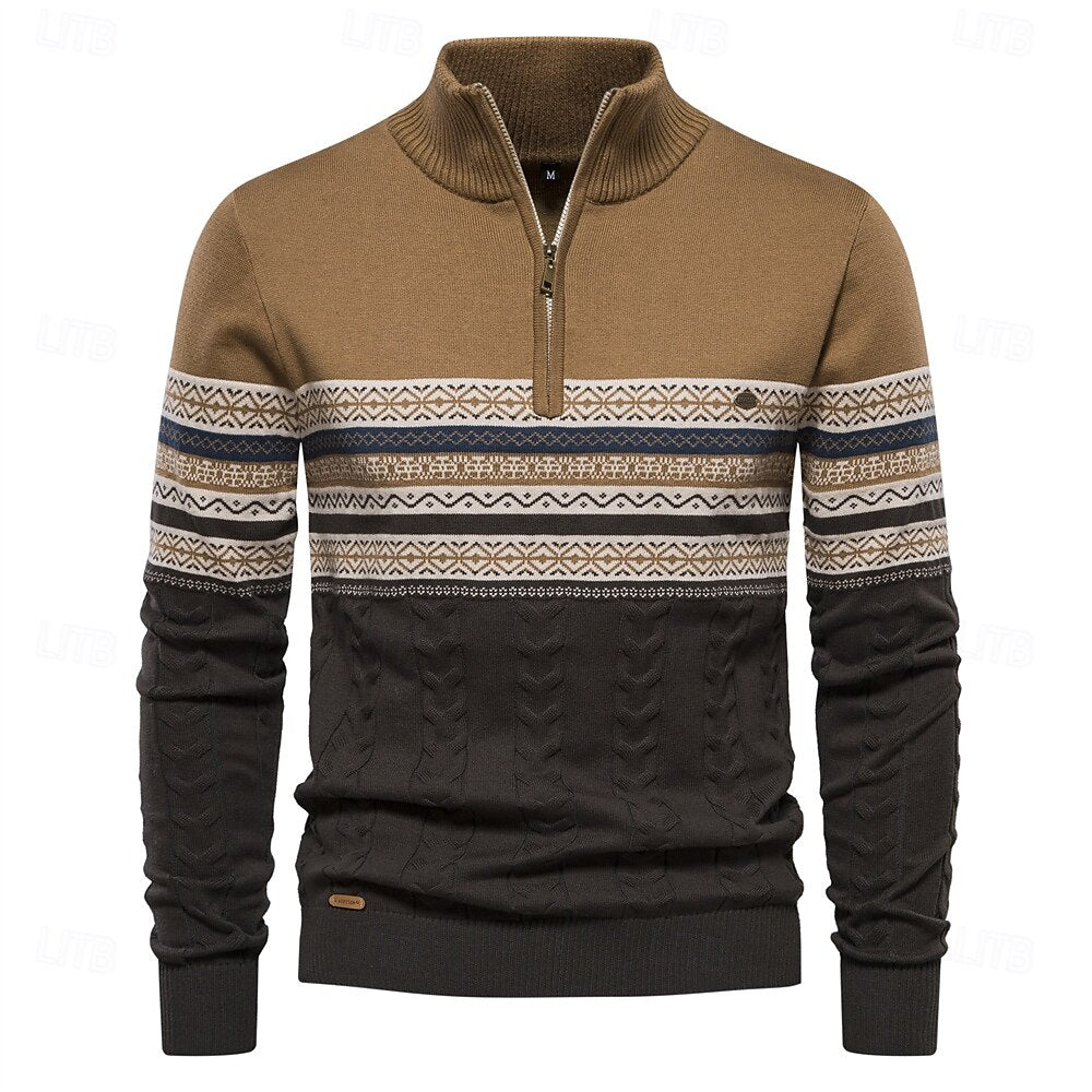 Carlo | Strickpullover mit halbem Reißverschluss