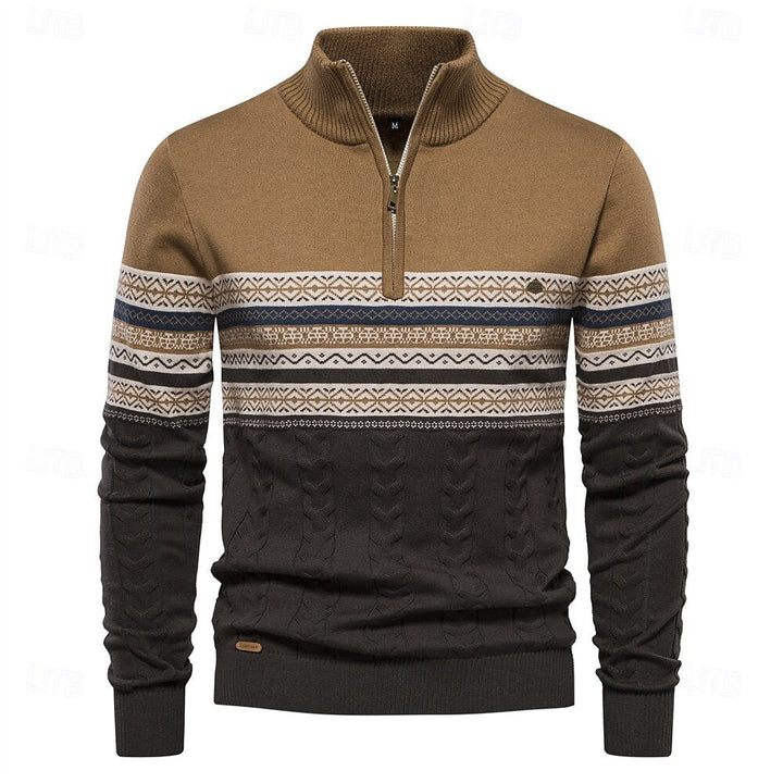 Carlo | Strickpullover mit halbem Reißverschluss