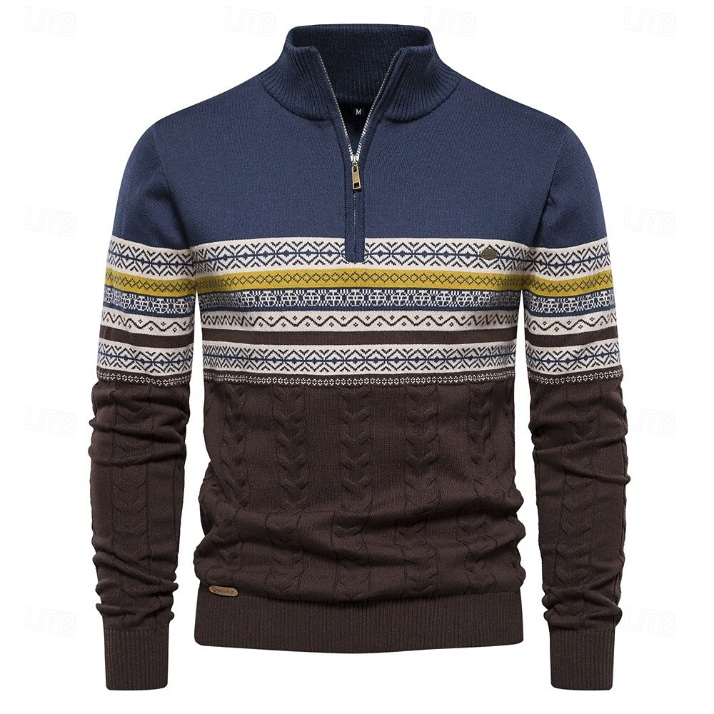 Carlo | Strickpullover mit halbem Reißverschluss