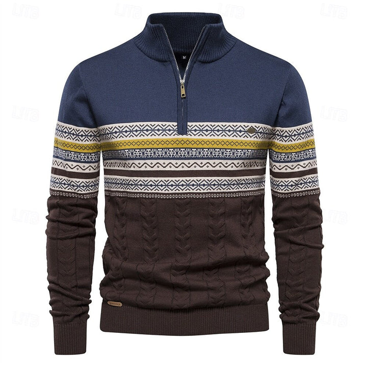 Carlo | Strickpullover mit halbem Reißverschluss
